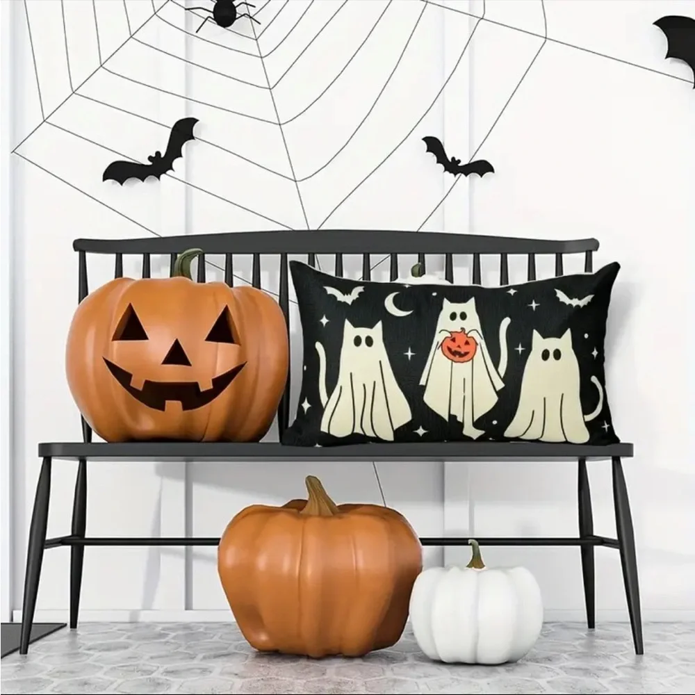 Cats Trick Or Treating Pillow Covers Zipper Closure